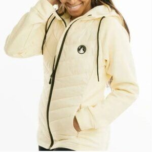 ZYIA Active Courchevel Fleece Hybrid Jacket in Cream | Small